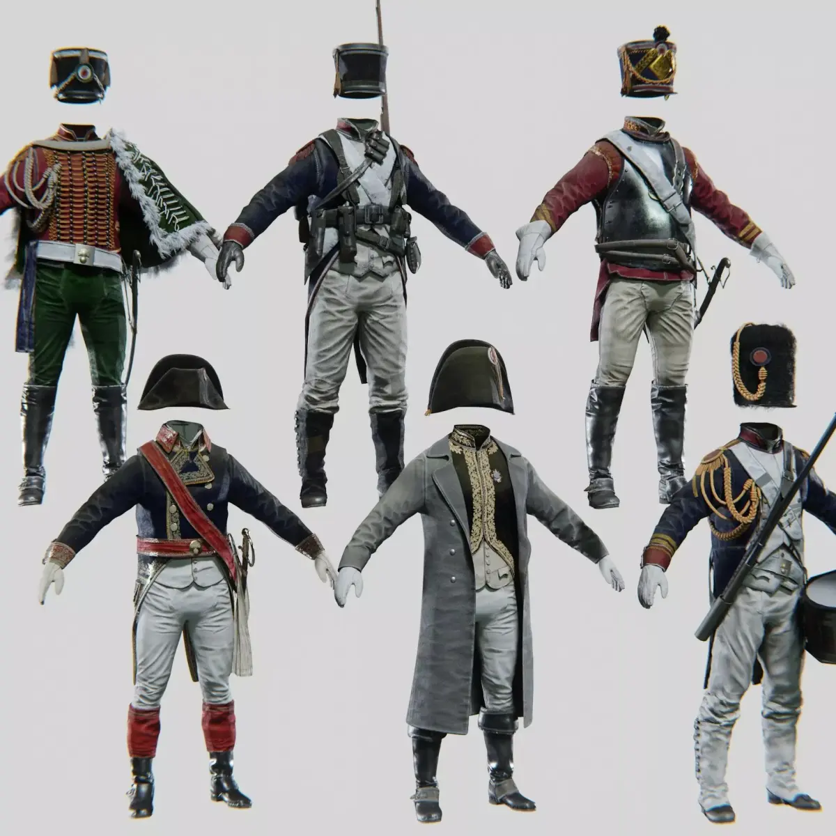 Napoleon Empire Bundle Pack Rigged Low-poly 3D model