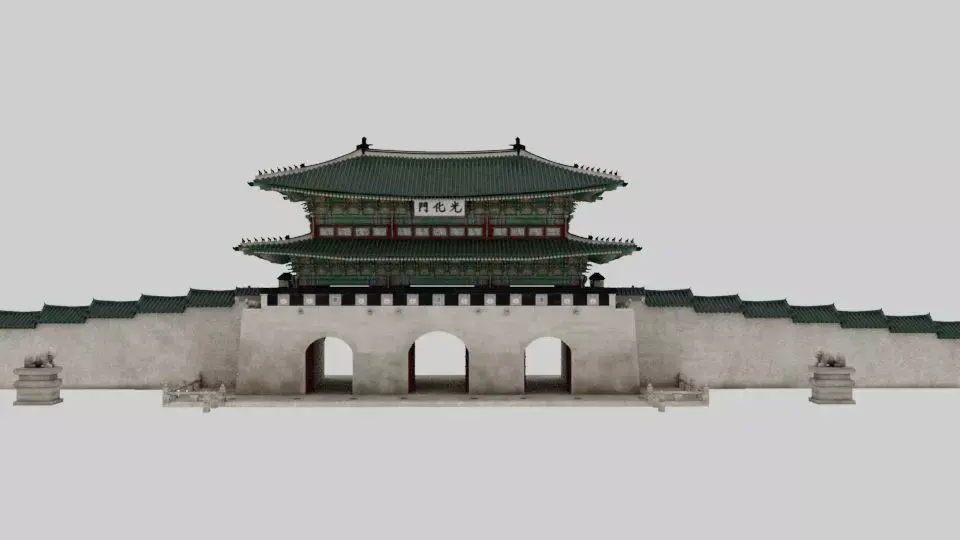 Korea - Gwang Hwa Mun - Seoul - Hi Poly 3D model