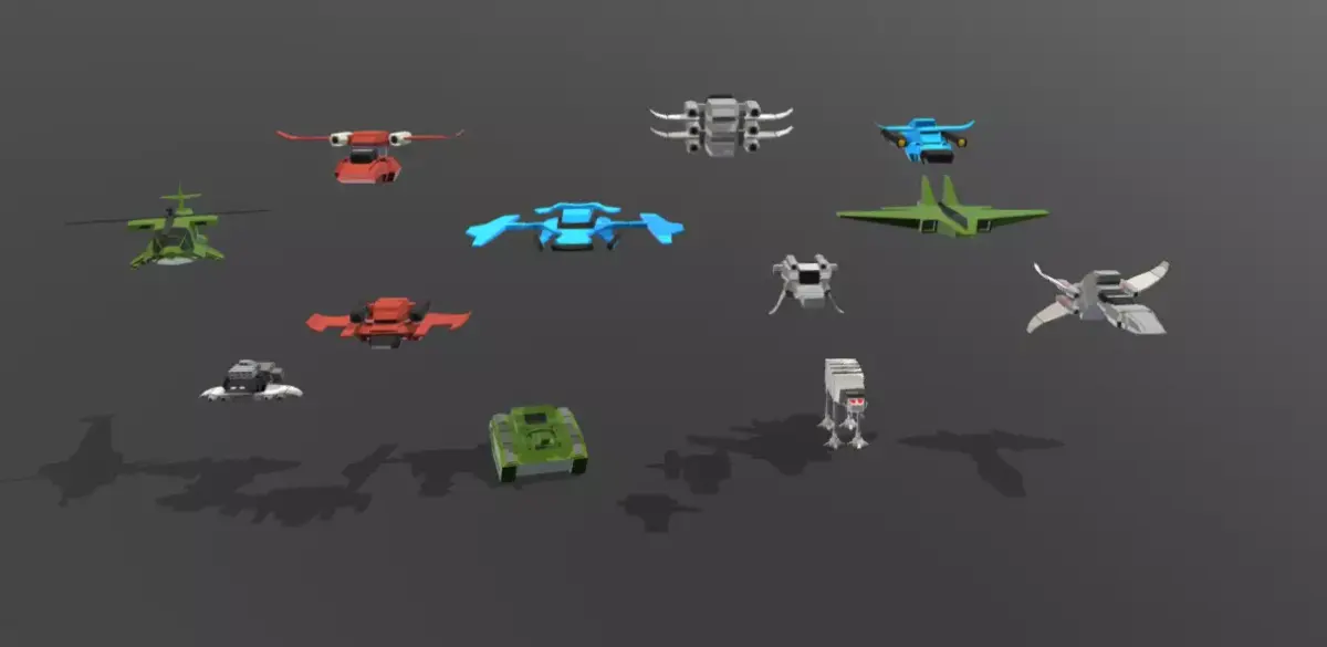 space  sci-fi fighters  Low-poly 3D model
