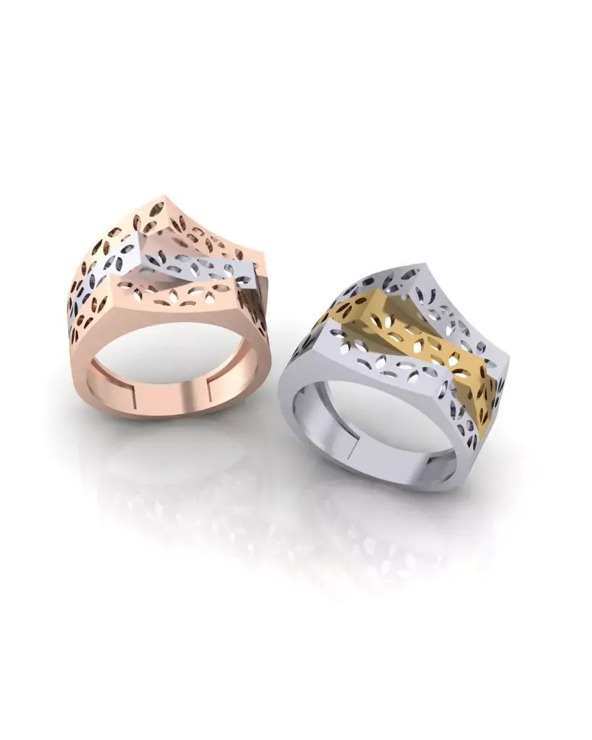 2 part gold ring  3D print model