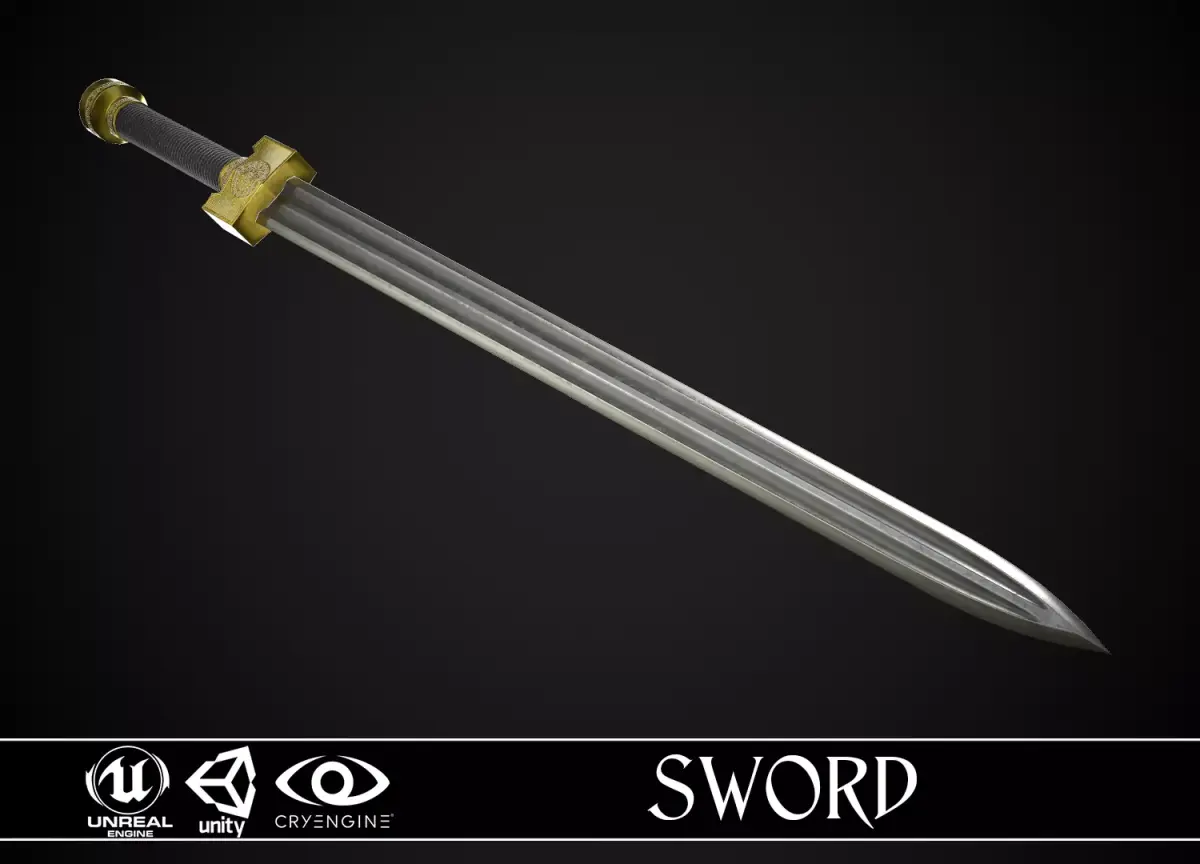 Sword A4 Low-poly 3D model