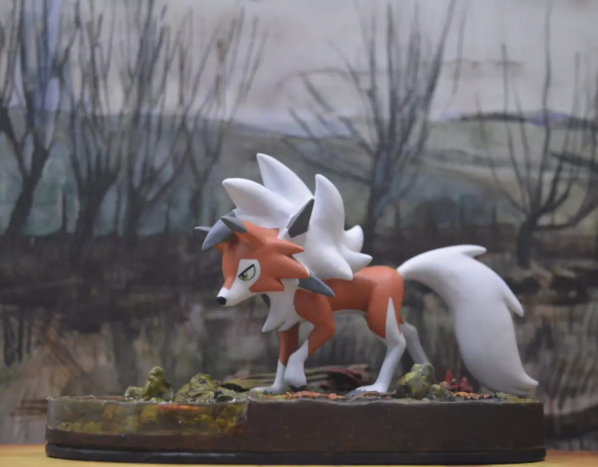Dusk Lycanroc Diorama - 3D model -STL 3D model