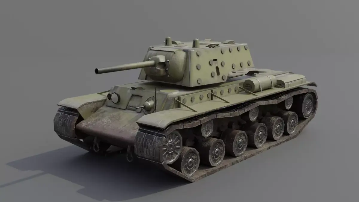 KV-1E Heavy Tank Low-poly 3D model