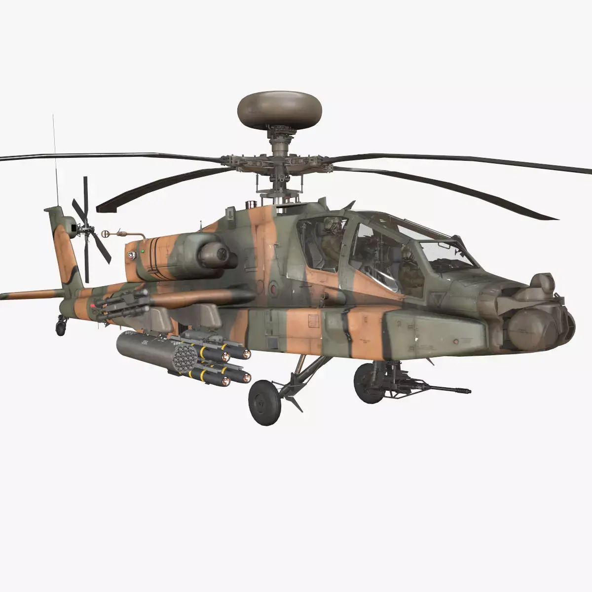 Apache AH-64D Japan Ground Self-Defense Force Basic Animation Low-poly 3D model