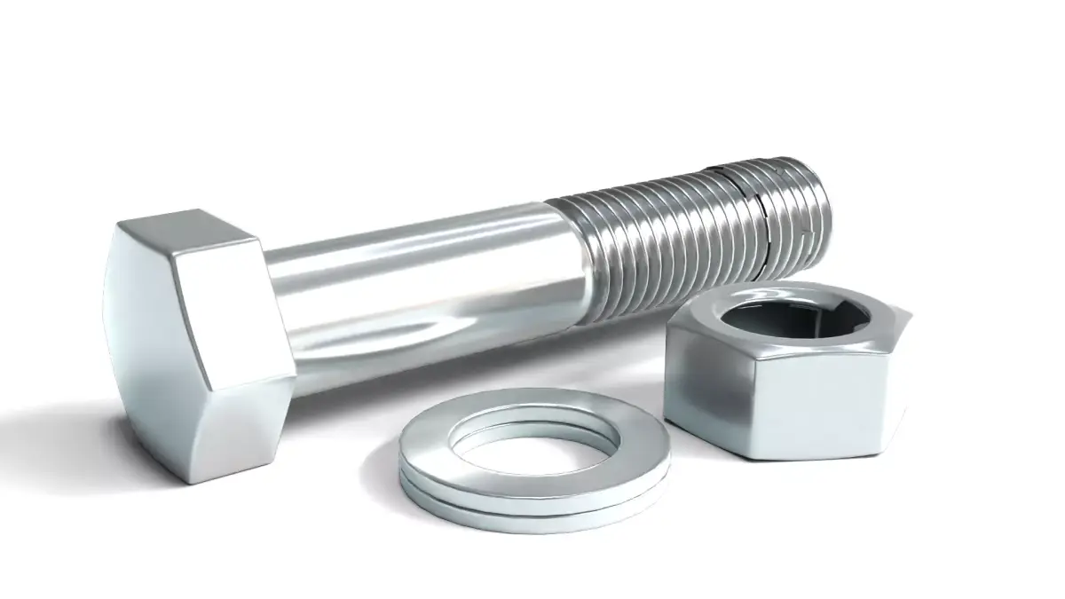 Bolt Nut And Washer Set 3D model 3D model