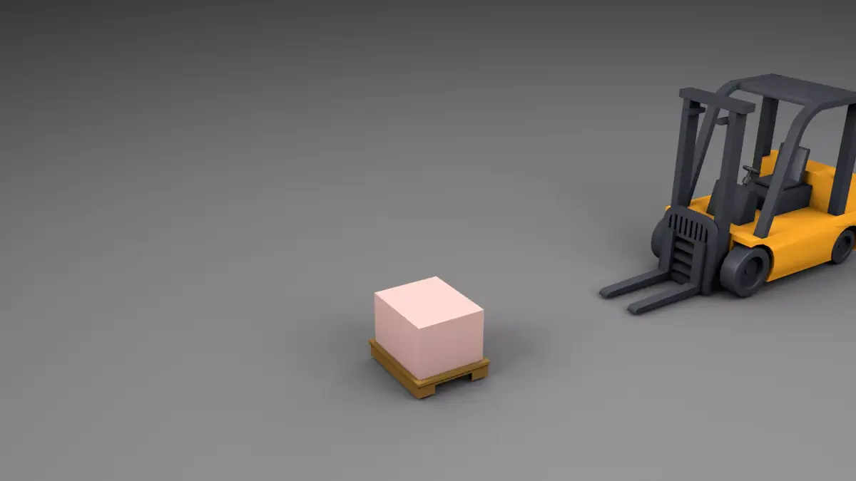 Fork Lift - Low Poly  Low-poly 3D model