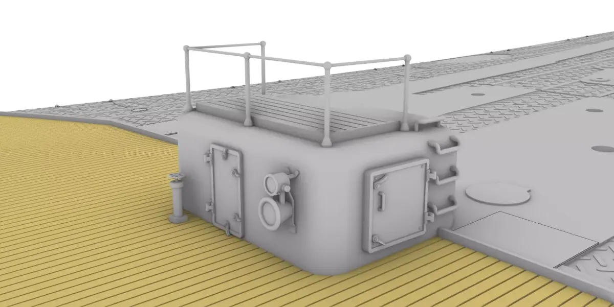 A small superstructure at the bow of Yamato 3D print model