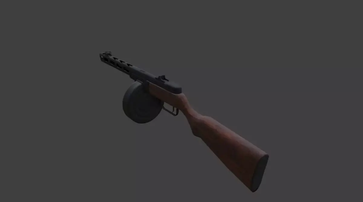 ppsh-41 rifle Free low-poly 3D model