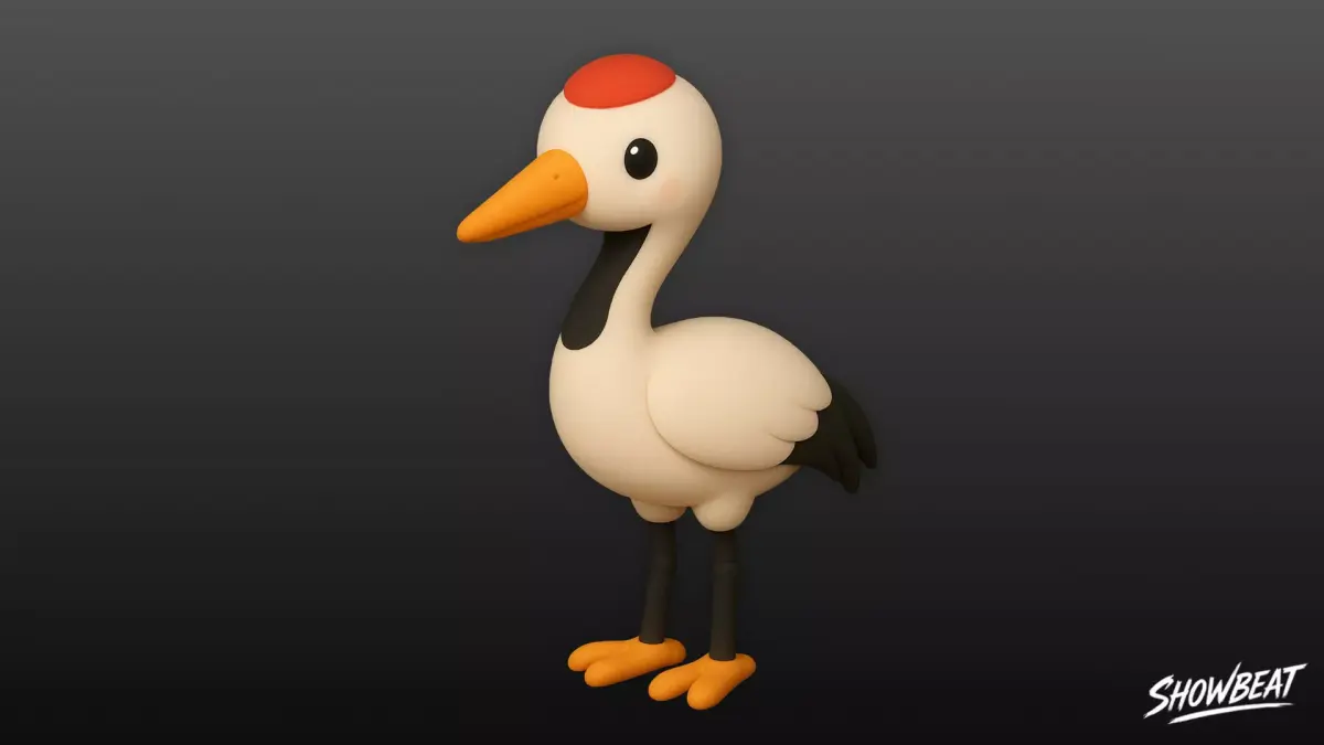 Cartoon Plush Crane Low-poly 3D model