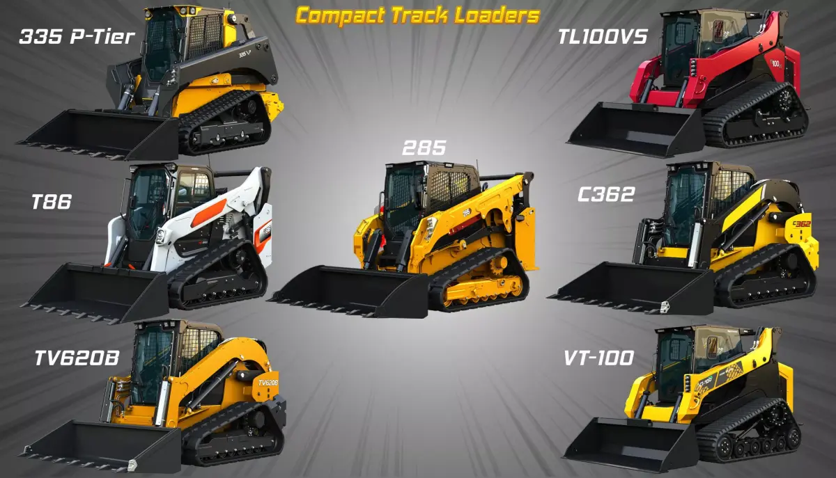 Compact Track Loaders 7 in 1 3D Model Pack