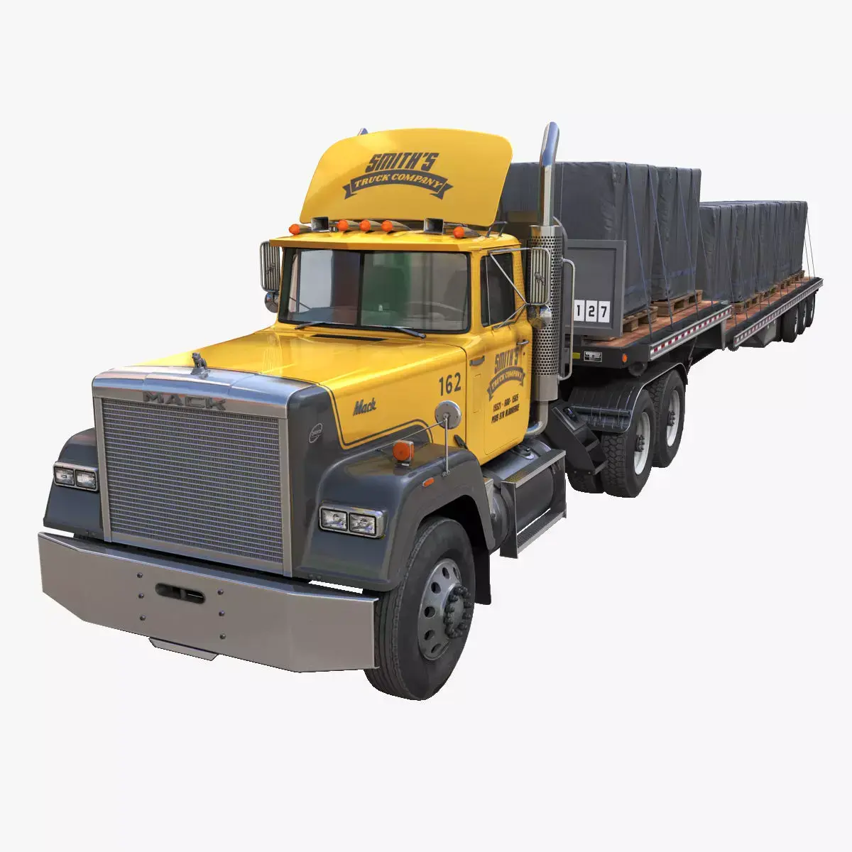 SuperLiner dropdeck trailer Low-poly 3D model