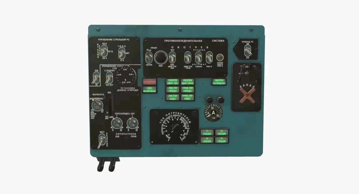Mi-8MT Mi-17MT Left Overhead Panels Board Russian 2 Low-poly 3D model