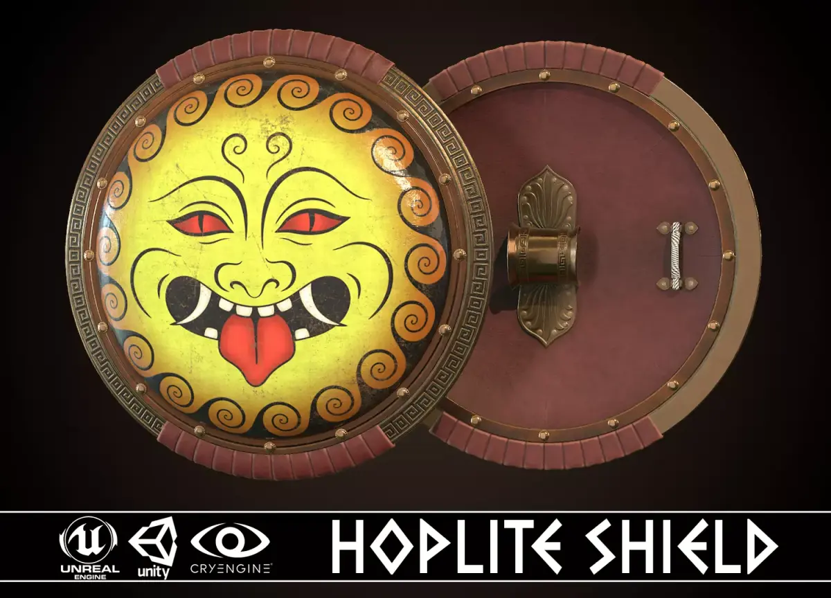 Hoplite Shield Gorgon 2 Low-poly 3D model