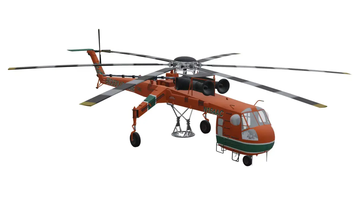 Sikorsky S64 Skycrane Low-poly 3D model