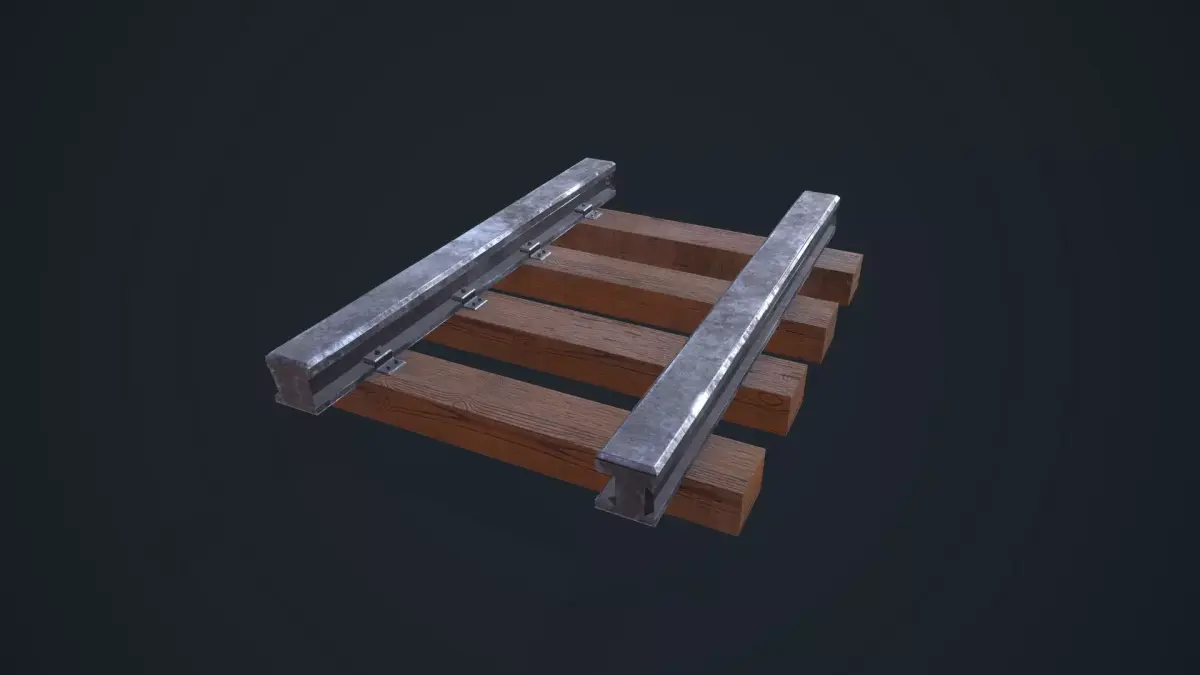 Train Railway Low-poly 3D model