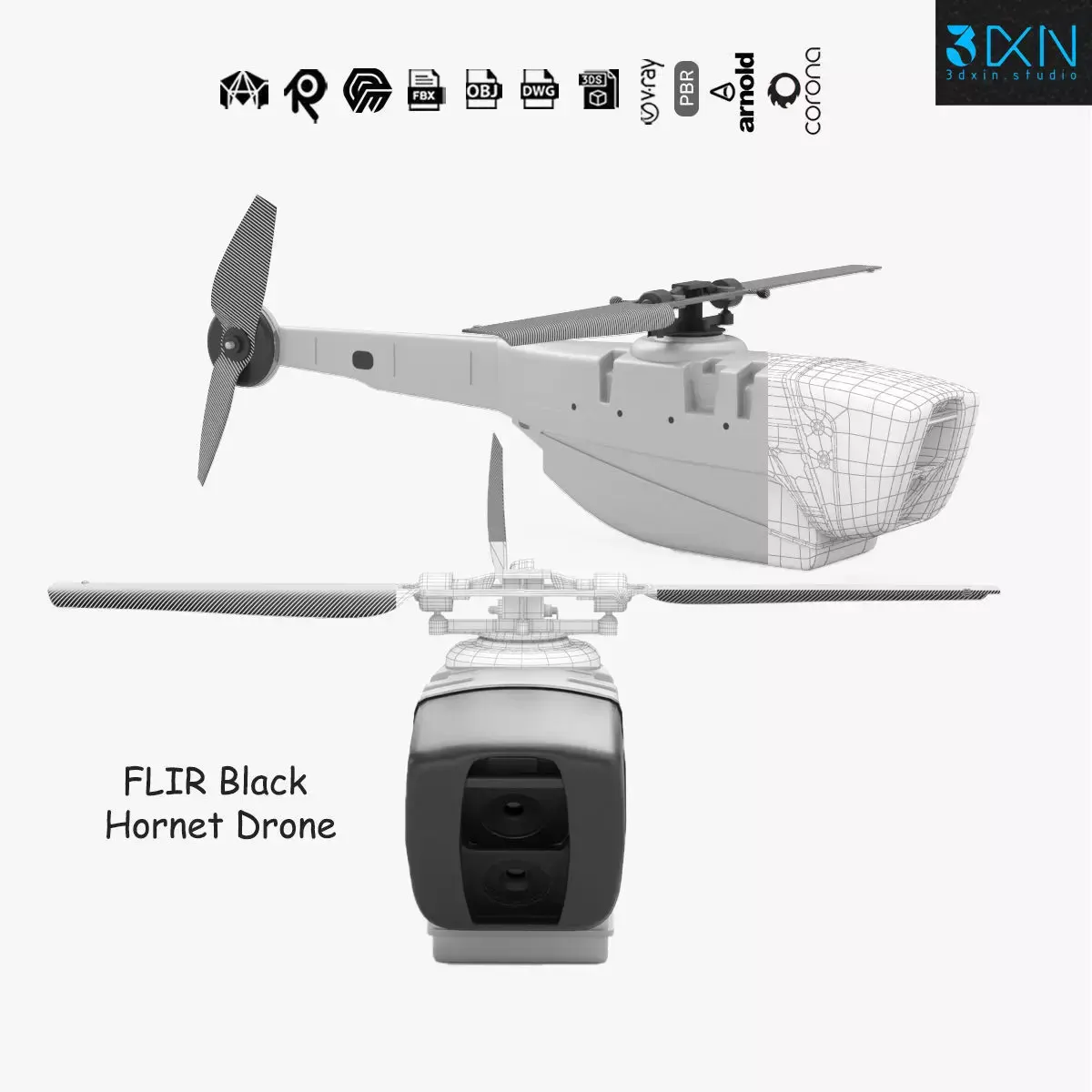 FLIR Black Hornet Drone 3D model