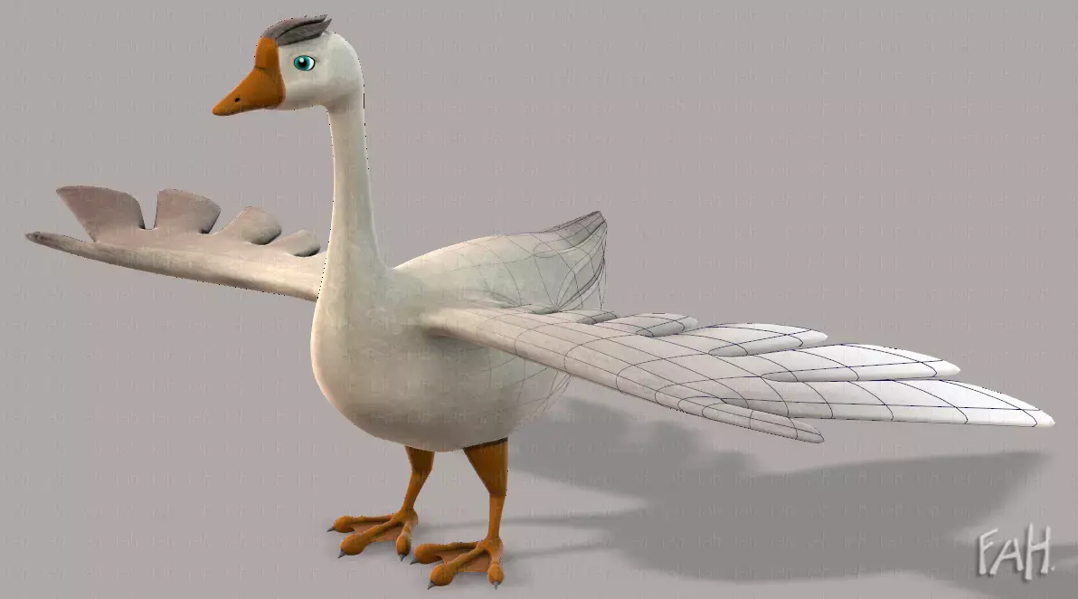 Duck V01 Low-poly 3D model