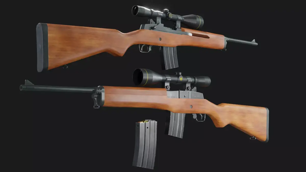 Ruger Mini-14 Ranch Rifle - Game Asset Free low-poly 3D model