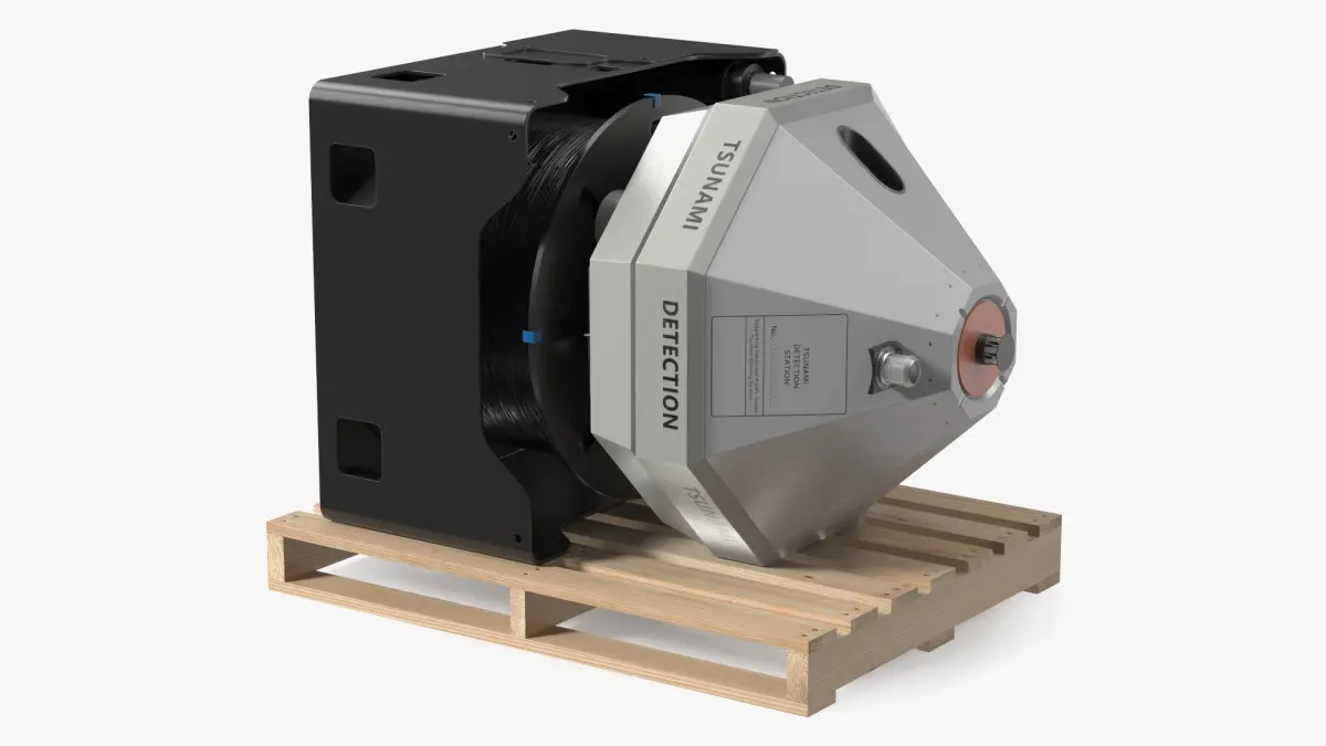 Oceanographic Sensor Unit on Wooden Pallet 3D model