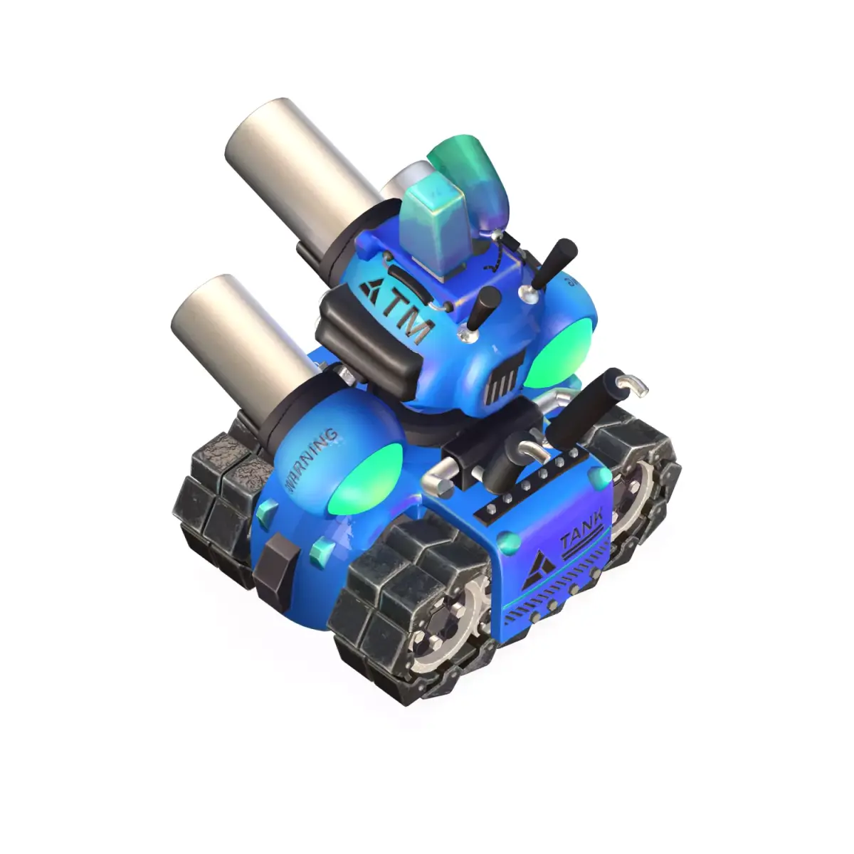 cartoon blue  Advanced Tank Low-poly 3D model