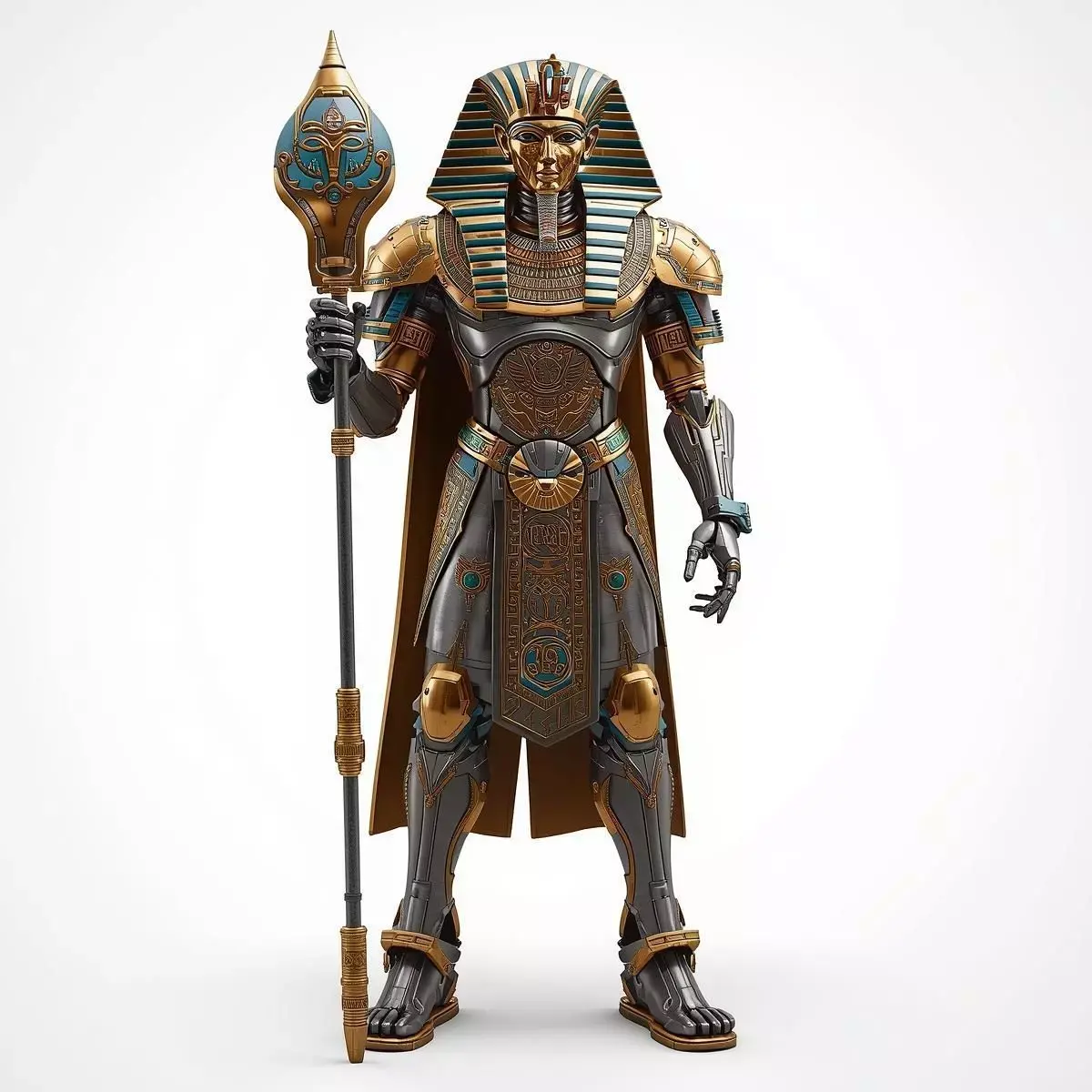 Futuristic Cyberpunk Pharaoh Statue 3D model