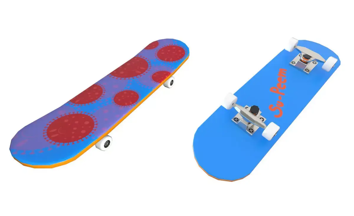 Skateboard Low-poly 3D model Low-poly 3D model Low-poly 3D model