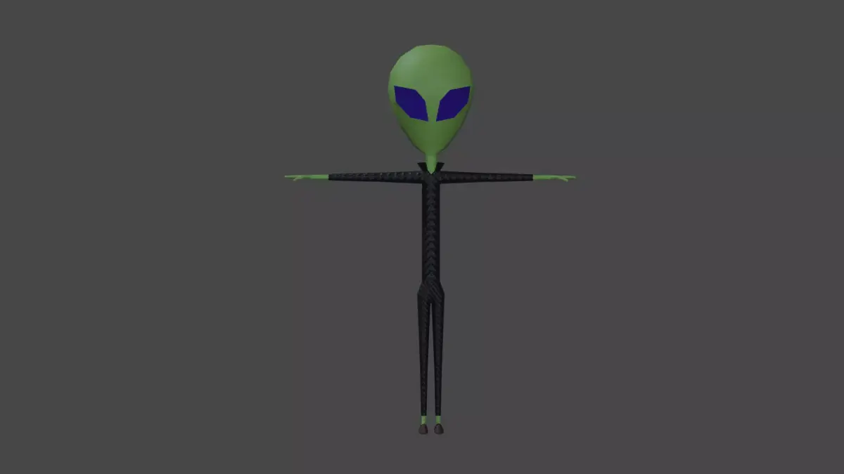 Cartoon Alien Low-poly 3D model get