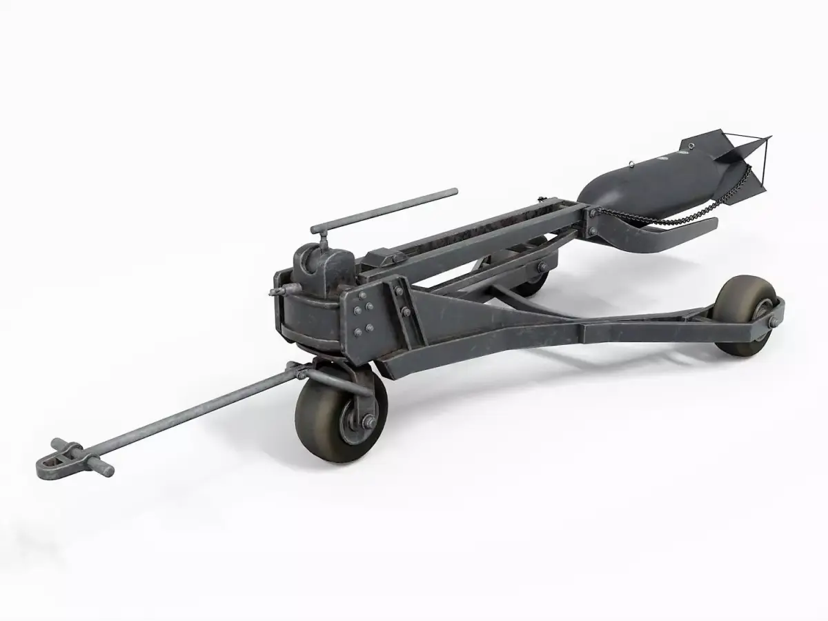 Bomb Carts - Terminal Trailers German WW2 Low-poly 3D model