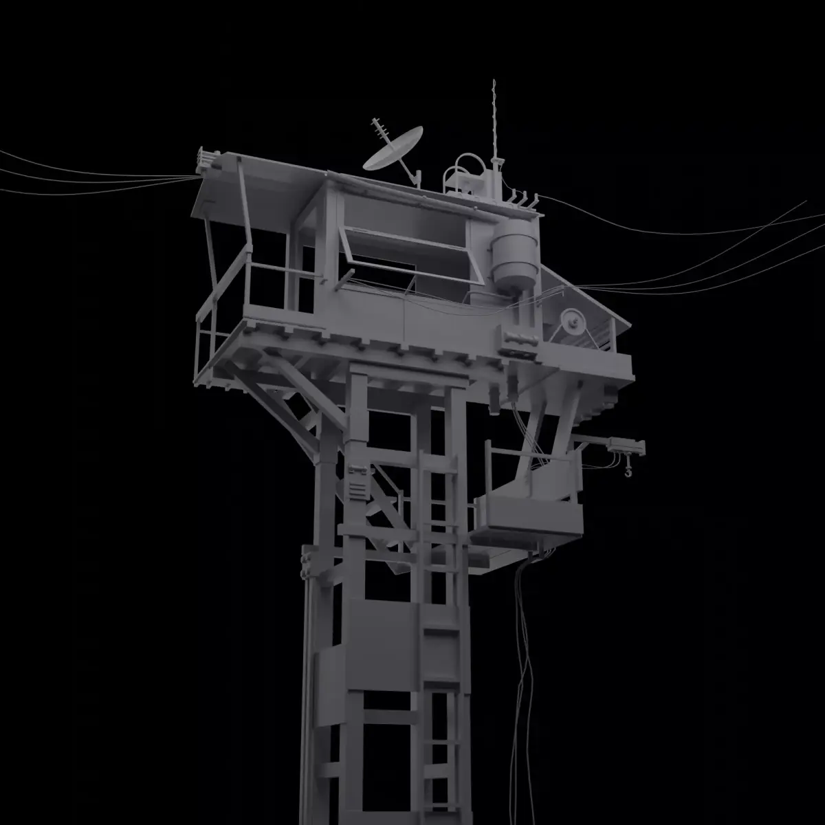 Apocaliptic house Blocking Low-poly 3D model