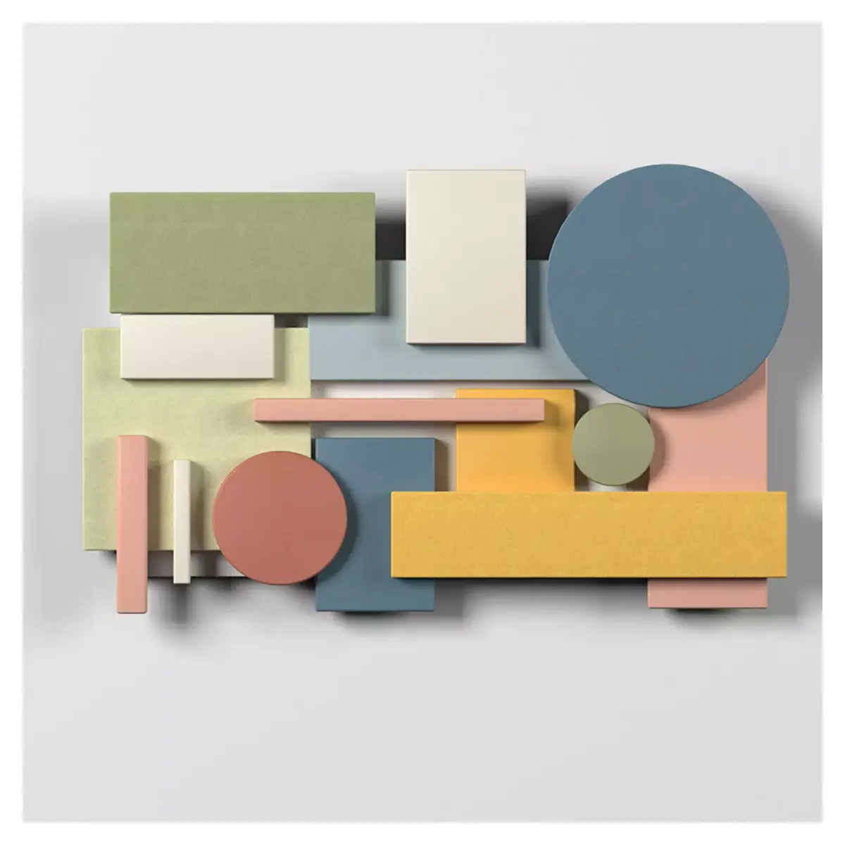 Wall Colored shapes Decoration - 60x35 - Collection - Part 6 3D model