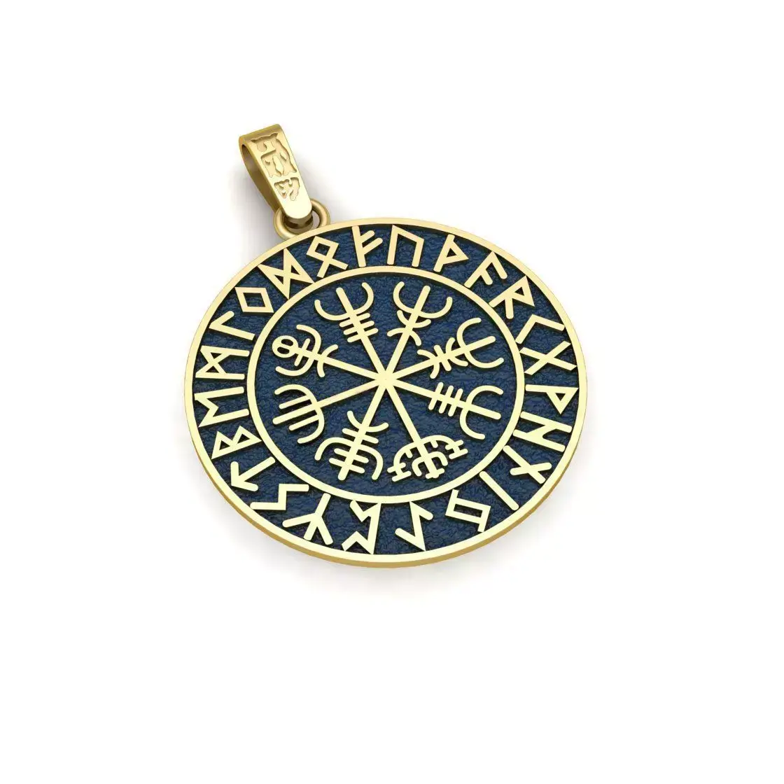 norse mythology odin logo runavon pendent 3D print model purchase