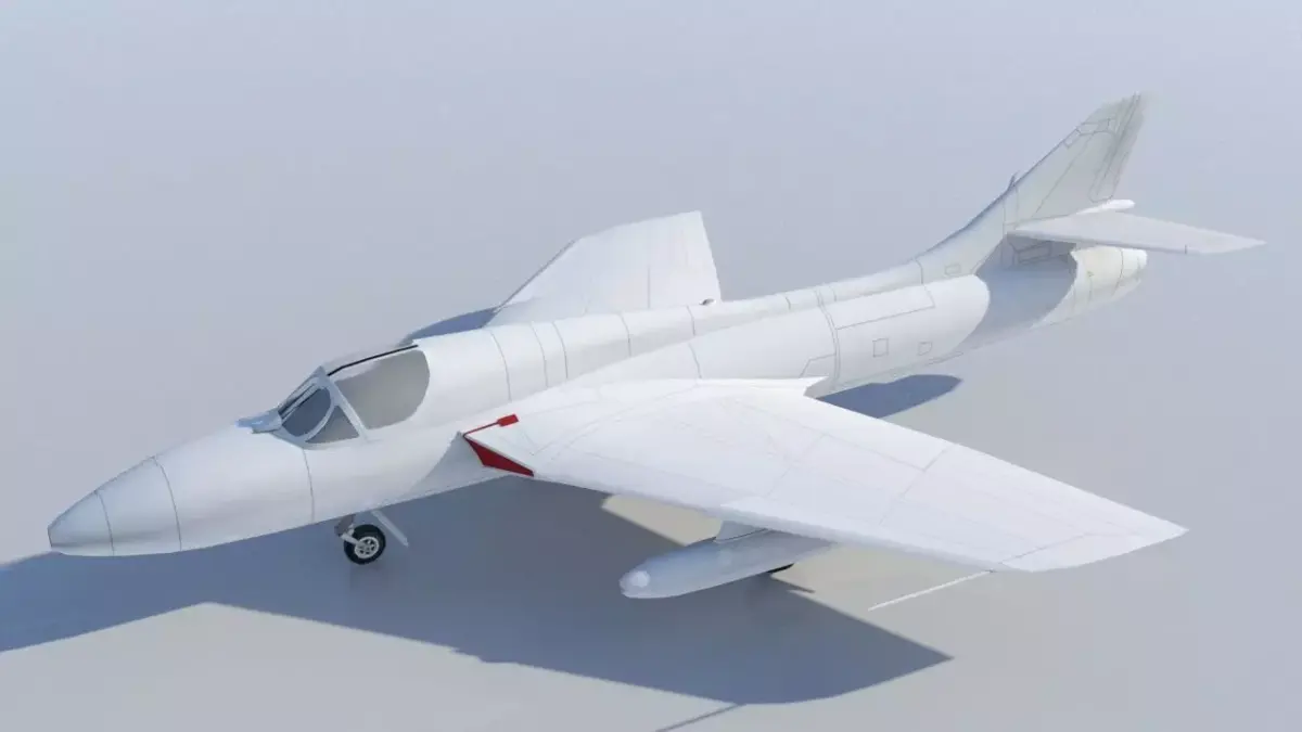 Hawker Hunter T8 static Low-poly 3D model