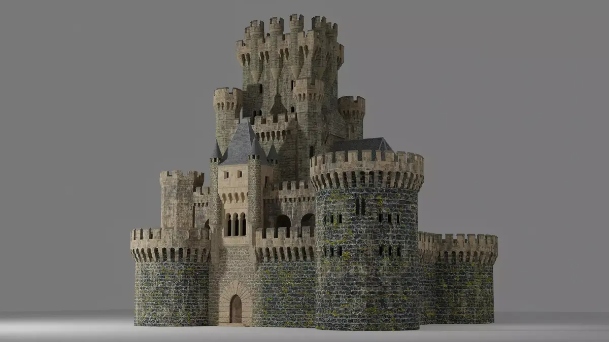 Spanish Castle Butron Low-poly 3D model
