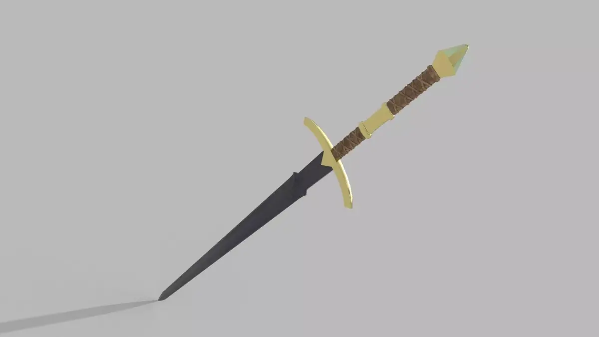 Realistic Medieval Long Sword Low-poly 3D model