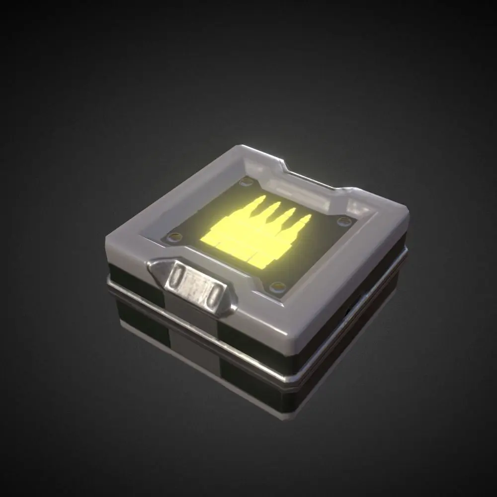 Game-Ready Ammo-box metal box with light Low-poly 3D model