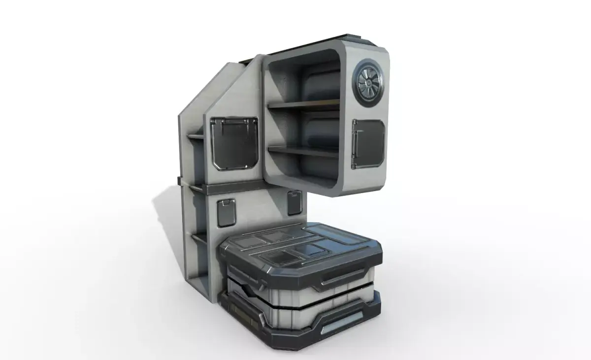 Sci-fi Cupboard - Space Station Prop Low-poly 3D model