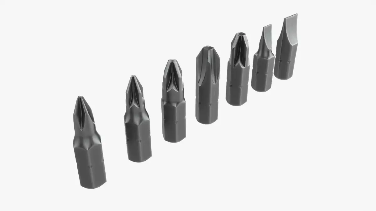 Bit set for screwdriver 3D model