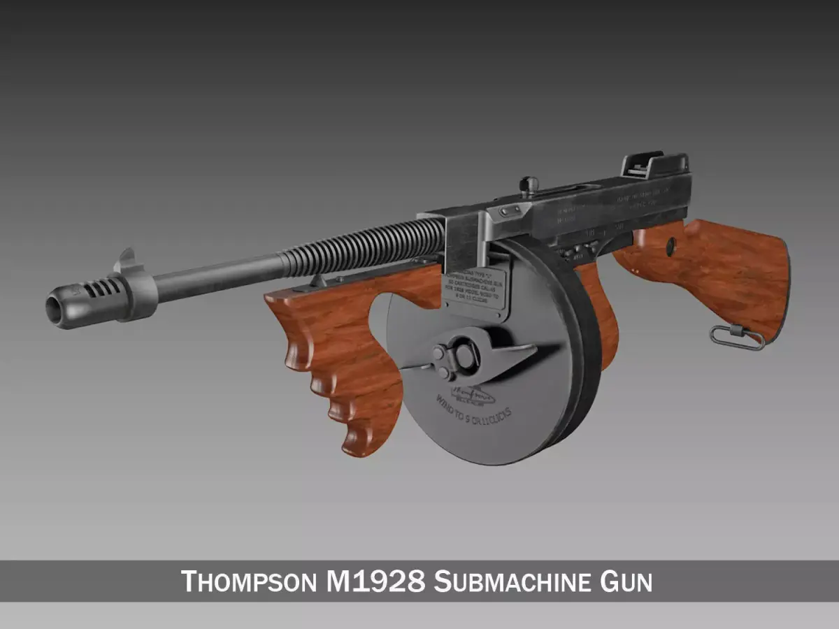 Thompson Model 1928 Submachine Gun 3D model