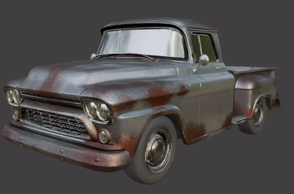 Vintage Rusty Pickup Truck 3D Model 3D model 22