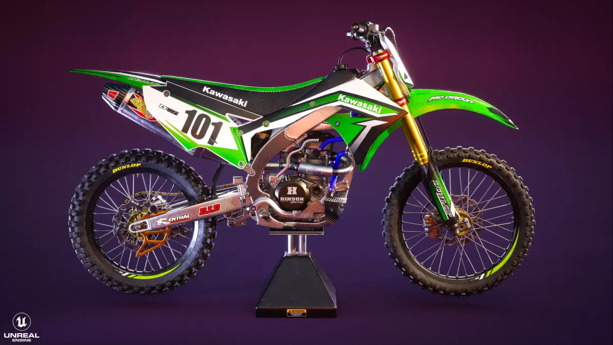 Motorcycle Dirt Bike Low-poly 3D model