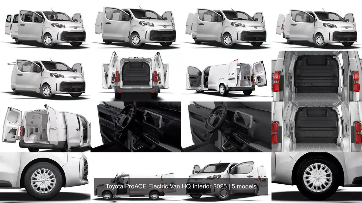 Toyota ProACE Electric Van HQ Interior 2025 3D Model Pack