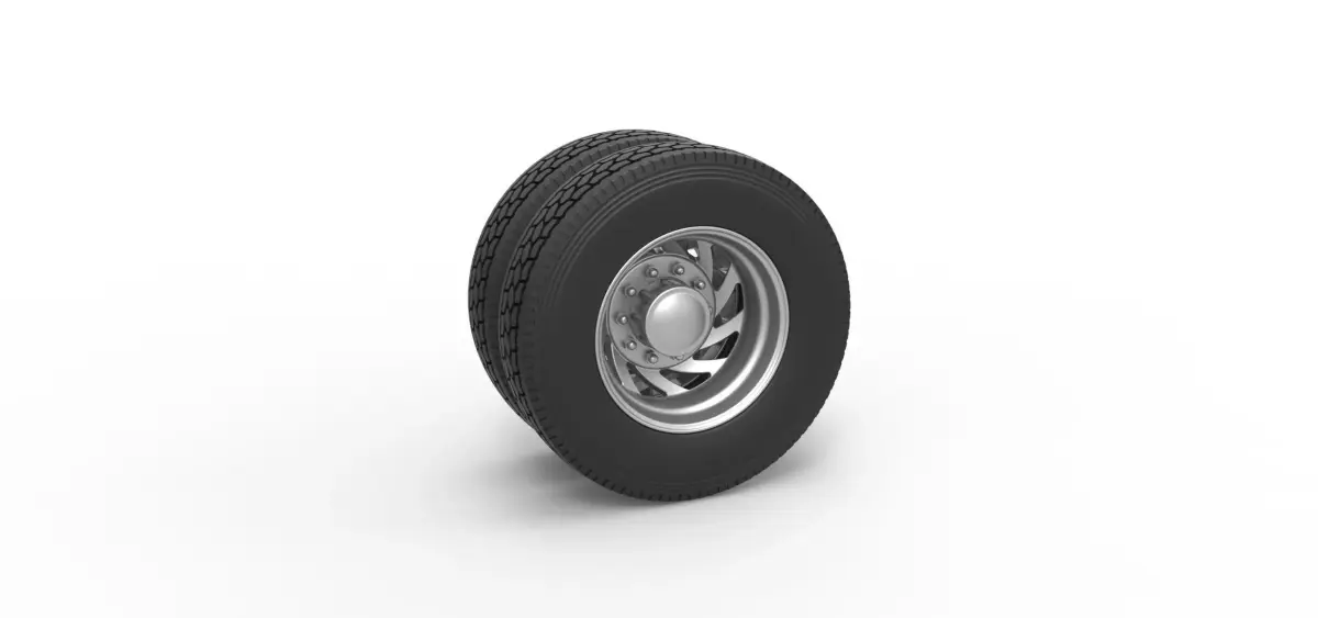 Rear custom wheel of semi truck Version 24 Scale 1 to 25 3D print model