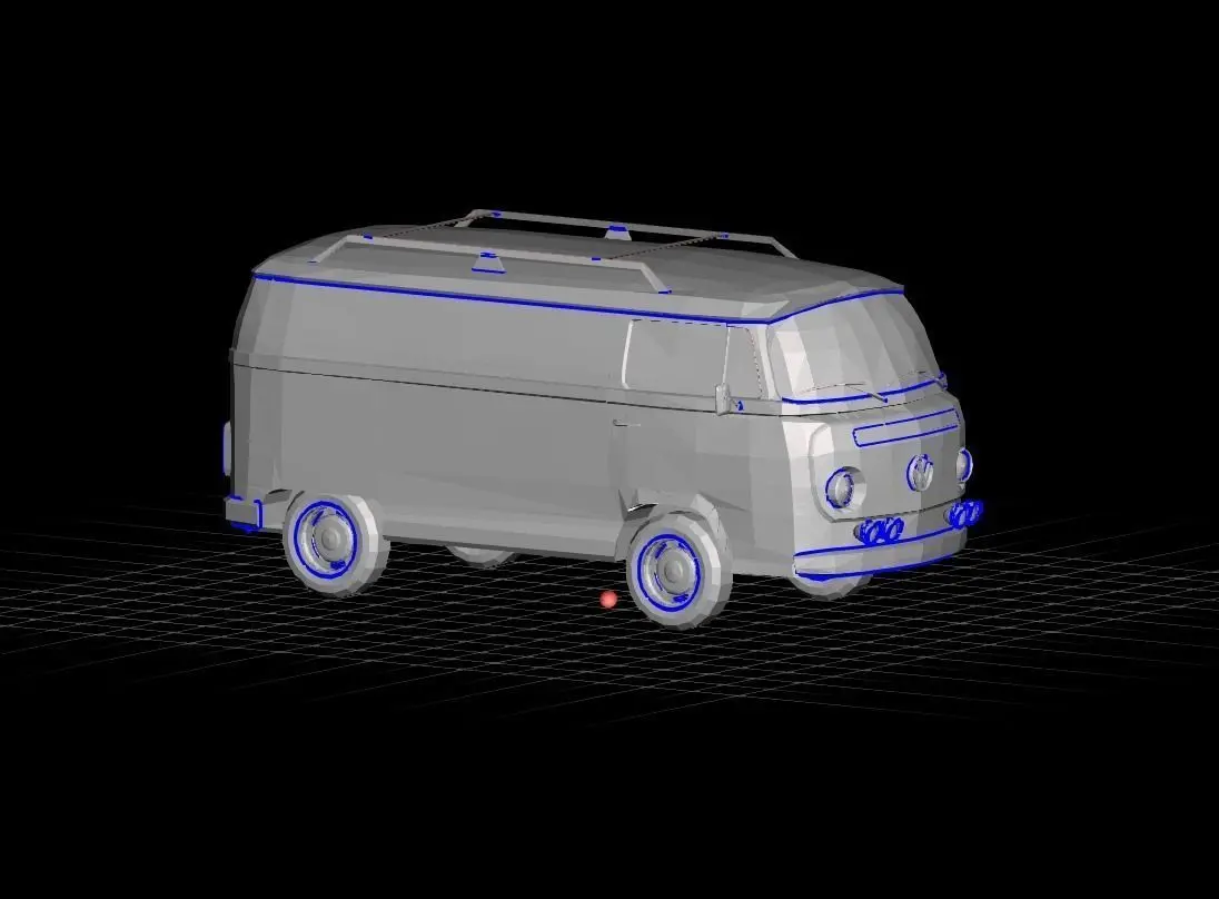 Volkswagon Hippie Van Free low-poly 3D model