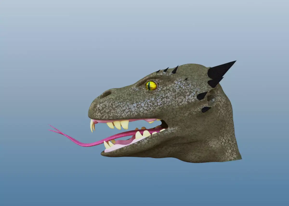 Lizardfolk Head Free 3D model