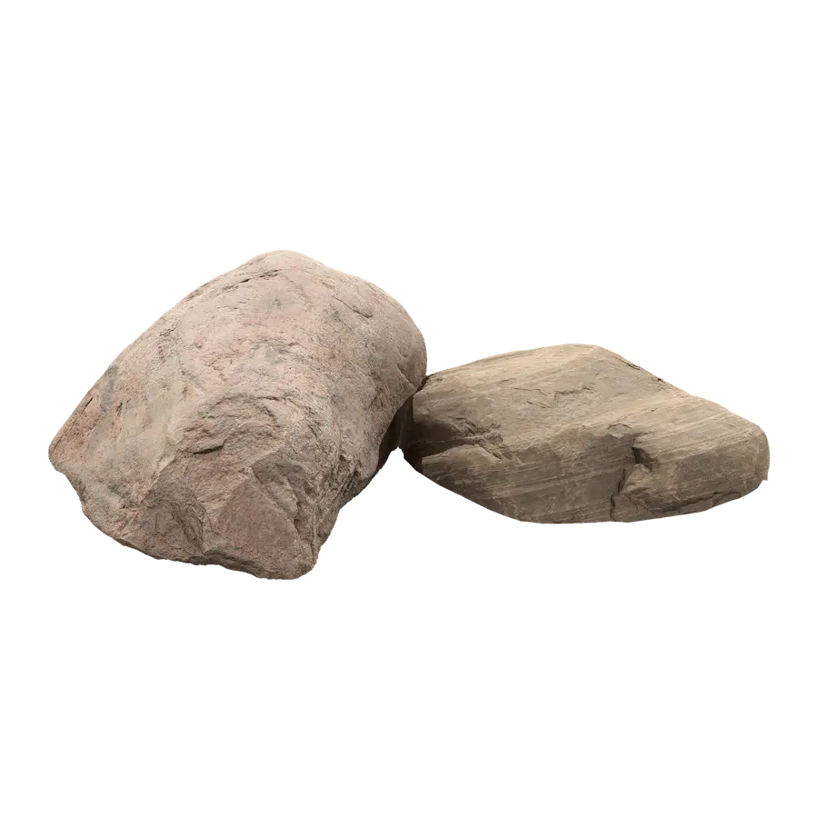  Two Warm Toned Smooth Round Large Rock Boulder Models  purchase