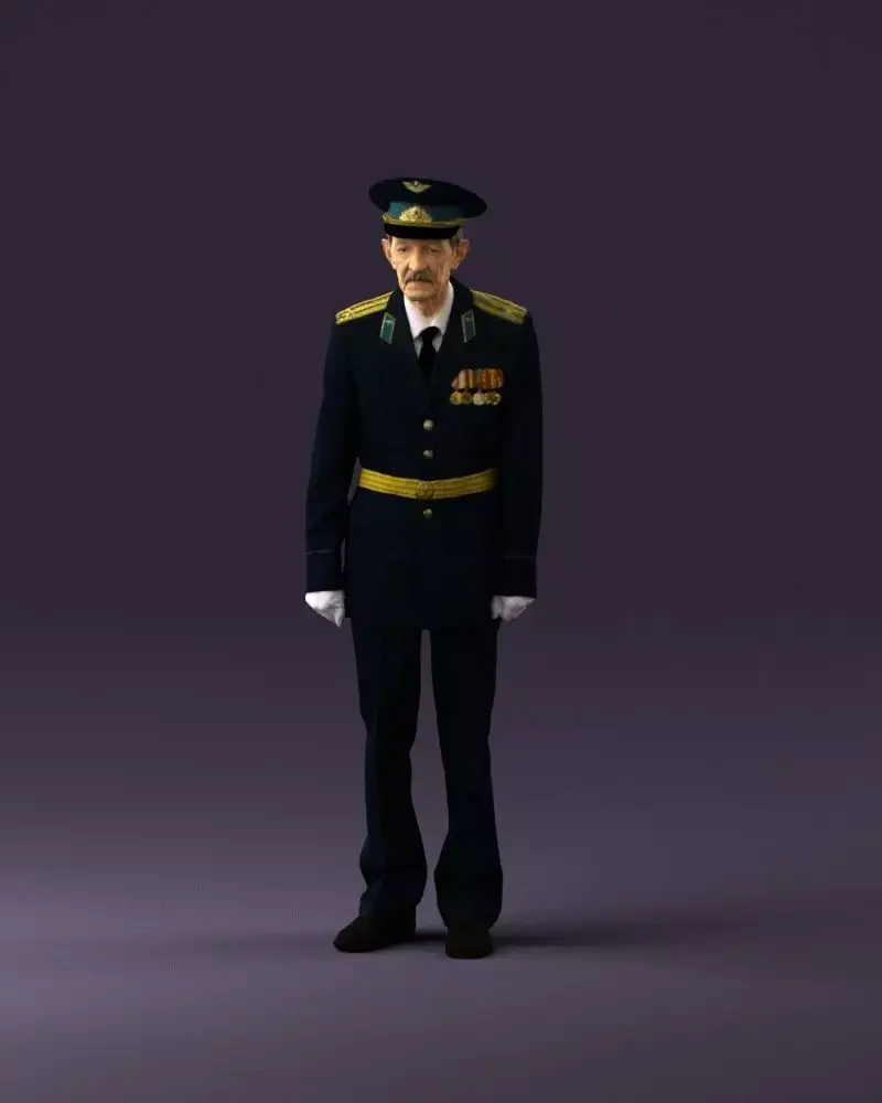 Old man in veteran suit 0915 3D model