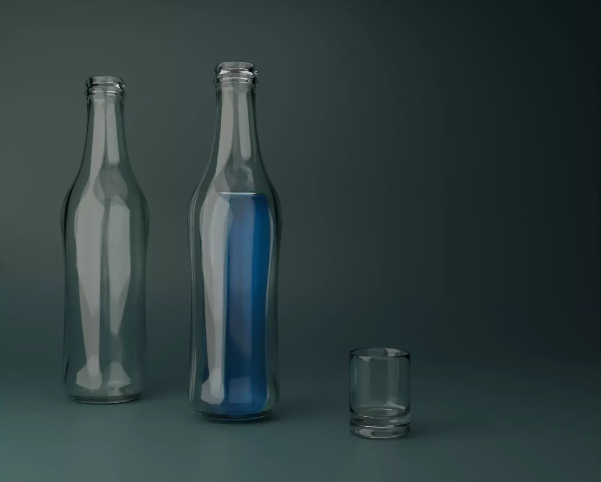  Soda bottle and glass 3D model
