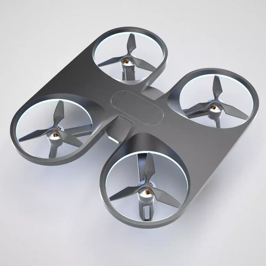 DNDN Drone concept vray 3d model Low-poly 3D model