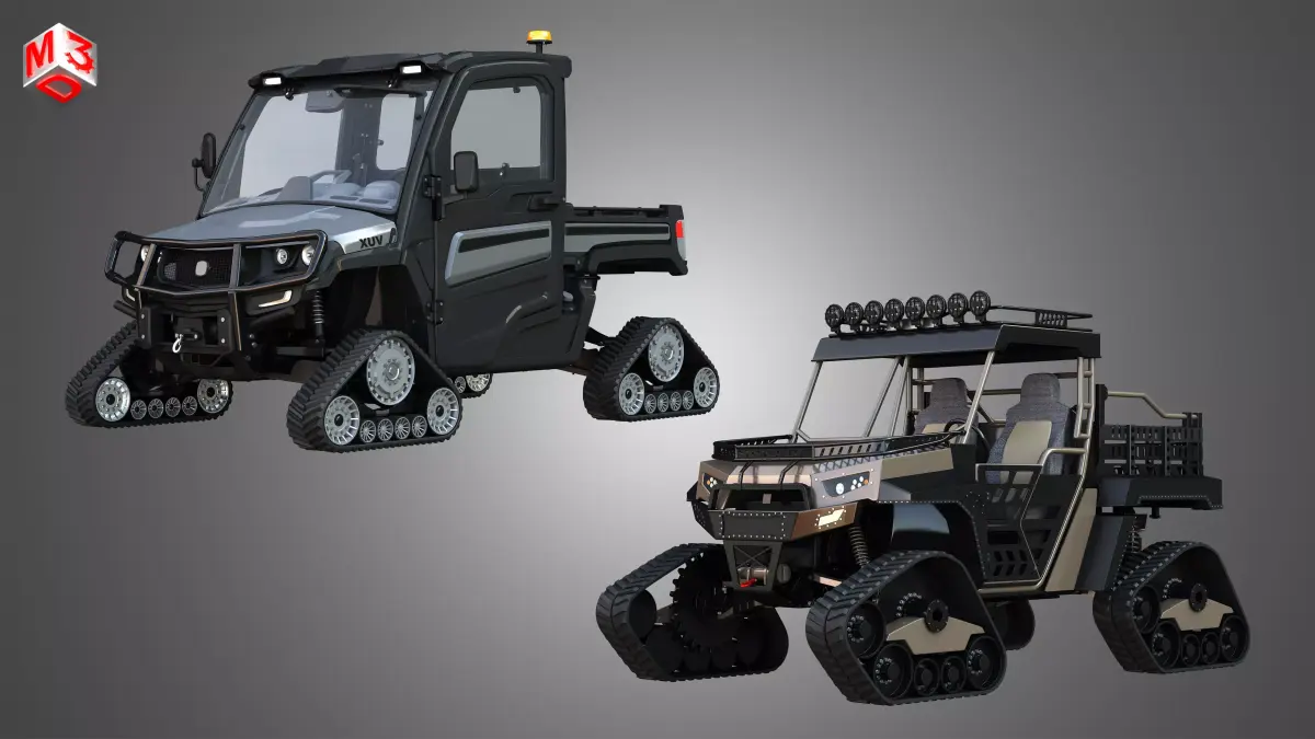 Off Road Dune Buggies - with Tracks System 2 in 1 3D Model Pack