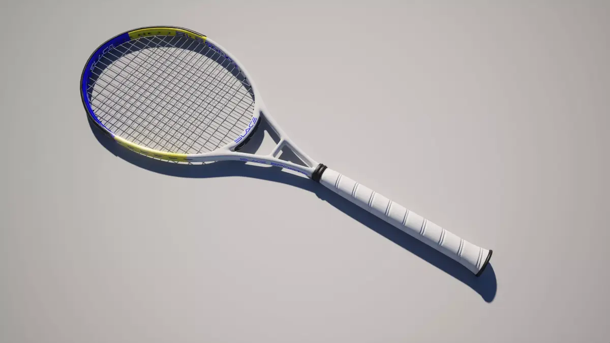 Tennis Racket Low-poly 3D model 3